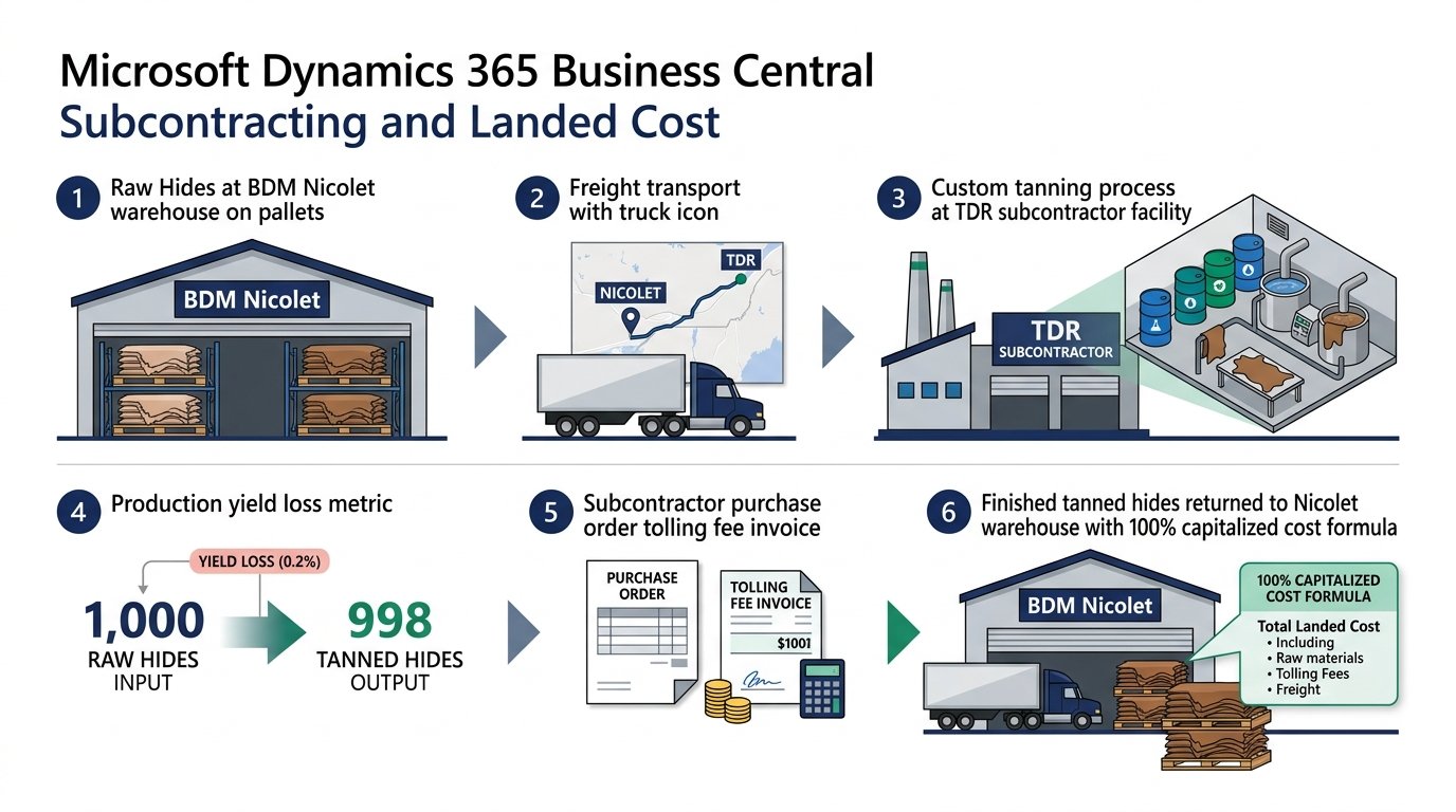 Business Central Subcontracting Workflow Diagram